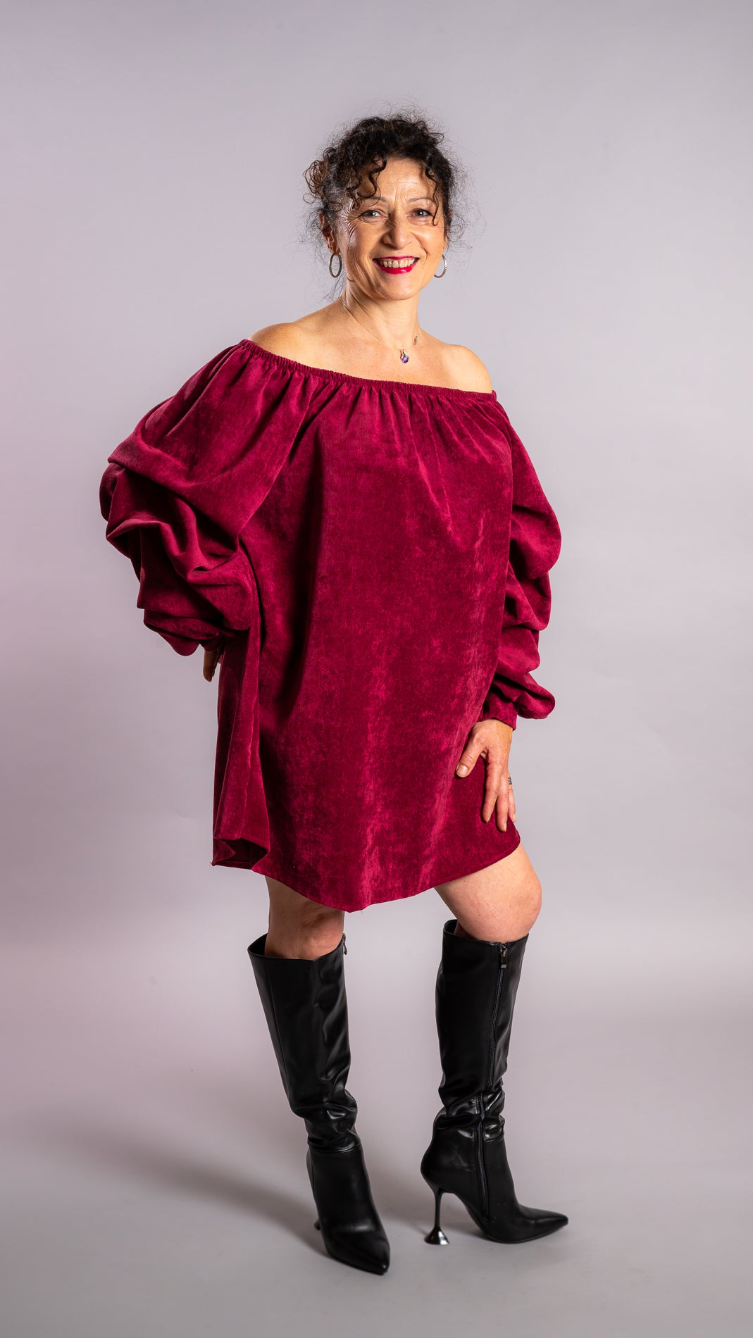 Robe à col élastique avec manches bouffantes Judith