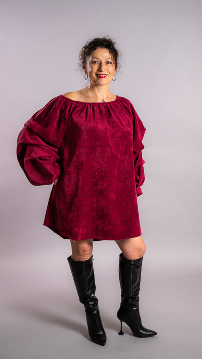 Robe à col élastique avec manches bouffantes Judith