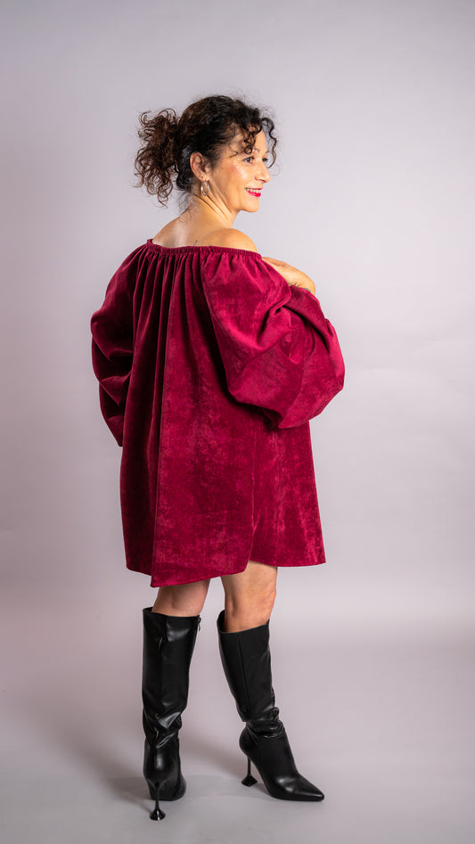 Robe à col élastique avec manches bouffantes Judith