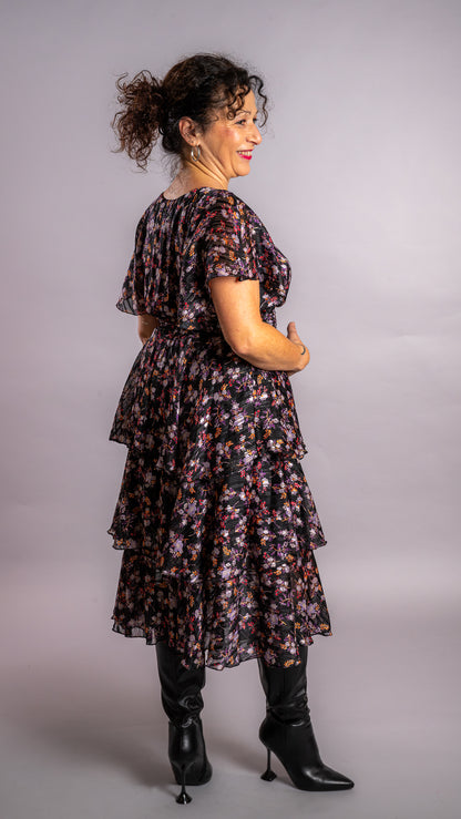 Robe imprimée floral à manches longues