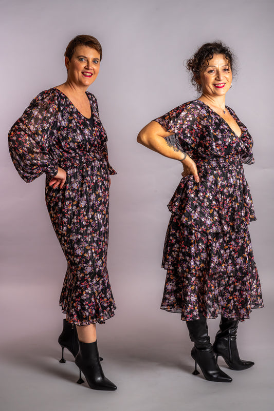 Robe imprimée floral à manches longues