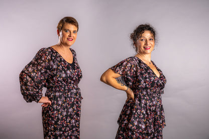 Robe imprimée floral à manches longues