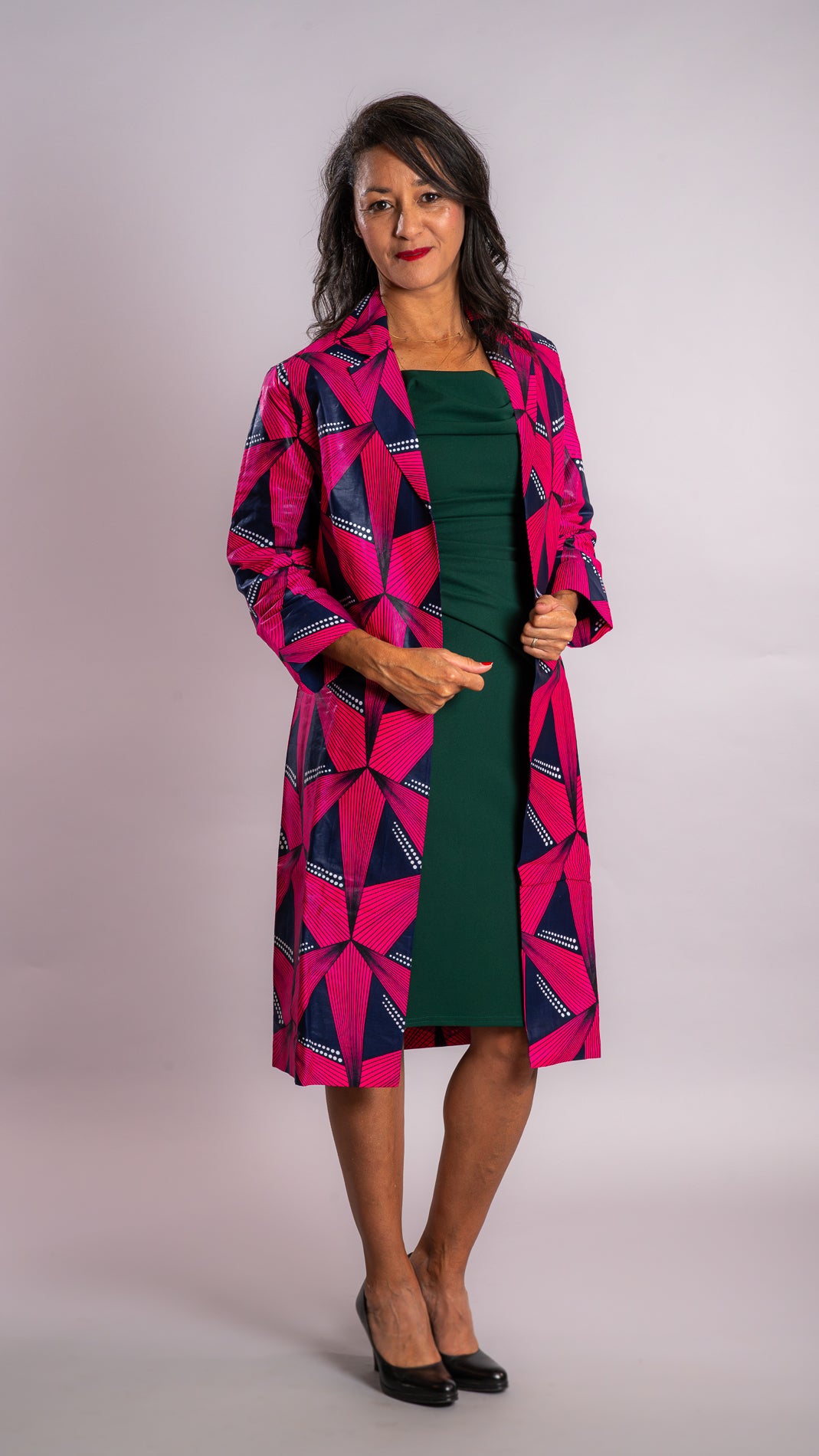 Veste longue en wax SINI