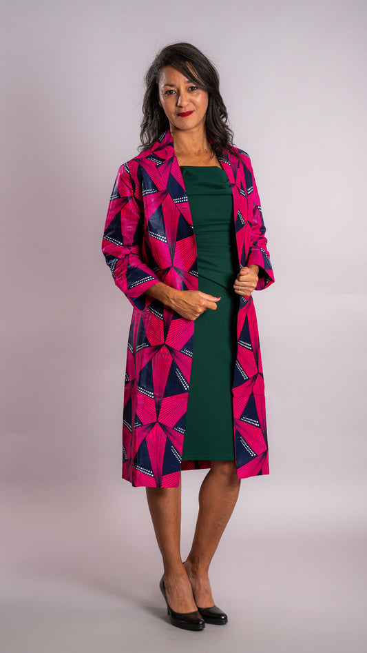 Veste longue en wax SINI