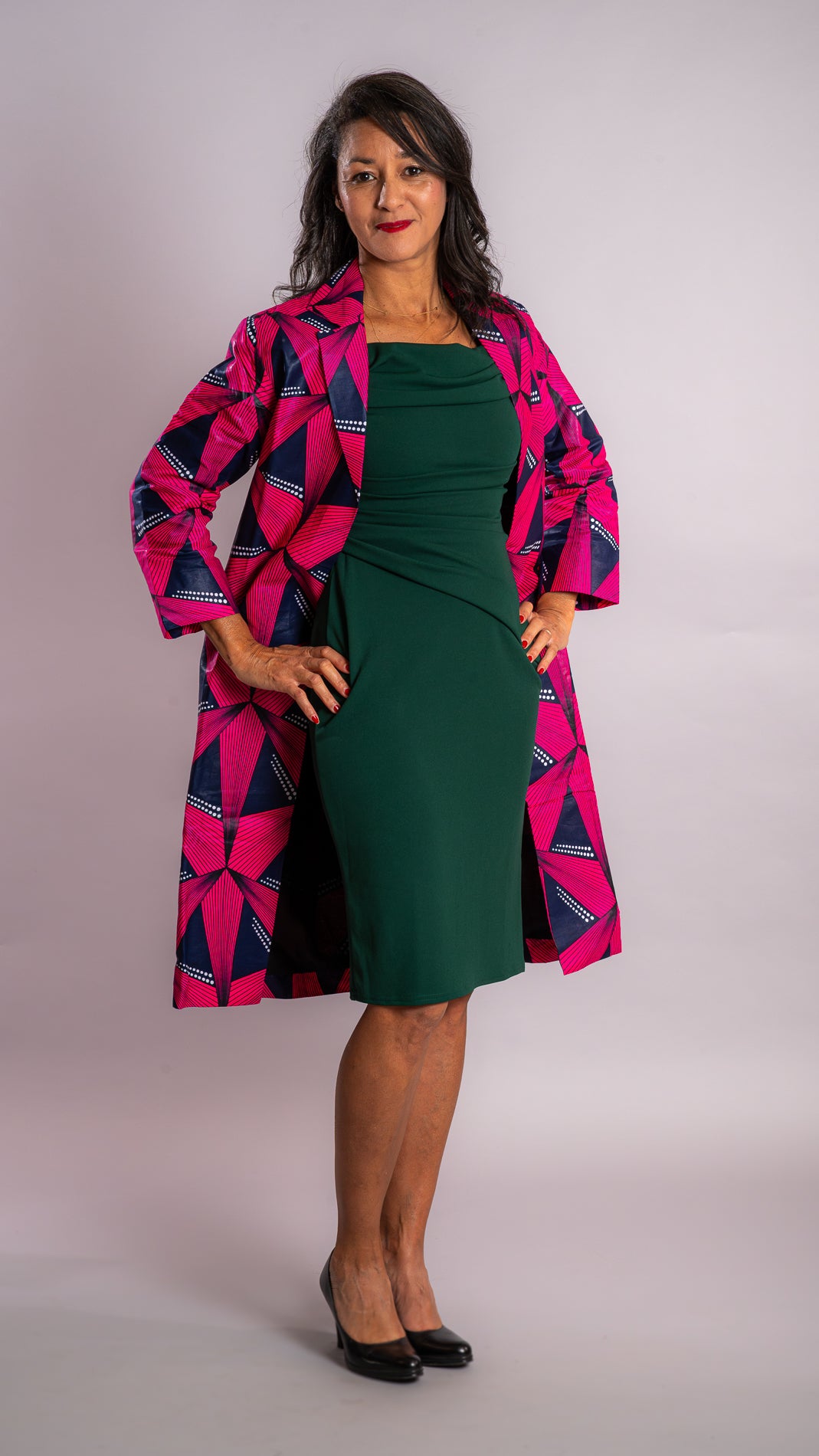 Veste longue en wax SINI