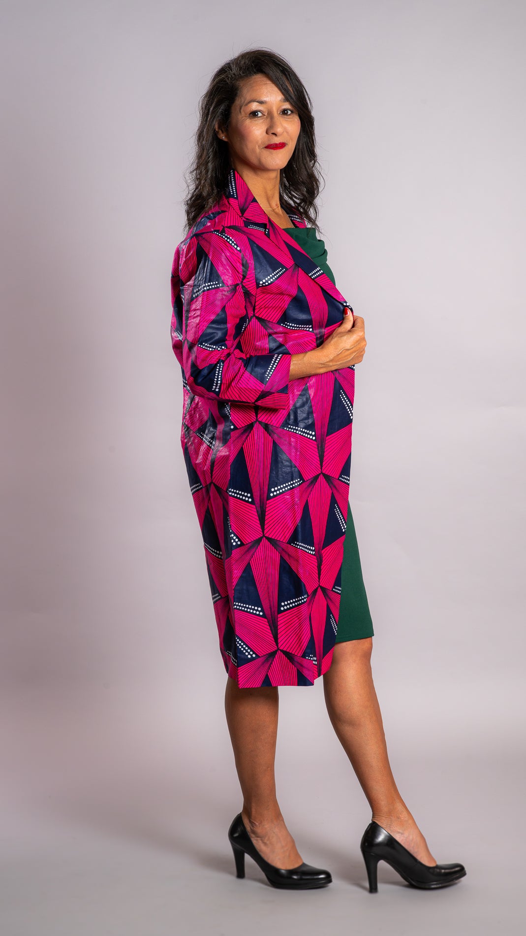 Veste longue en wax SINI