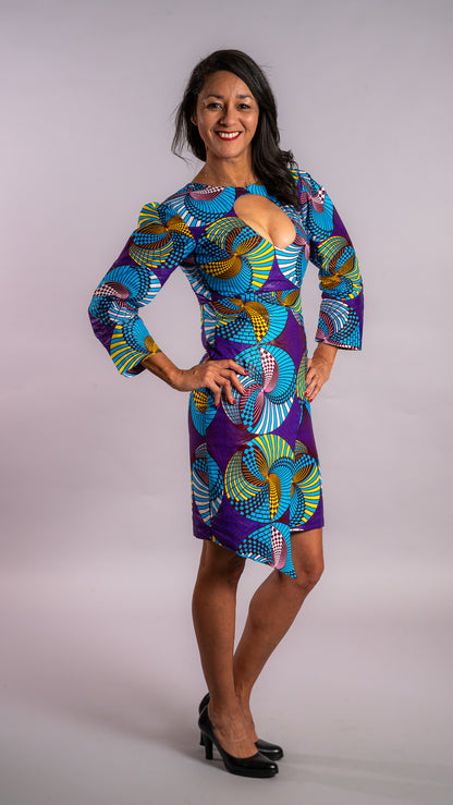 Robe élégante en Wax multi colore SINI