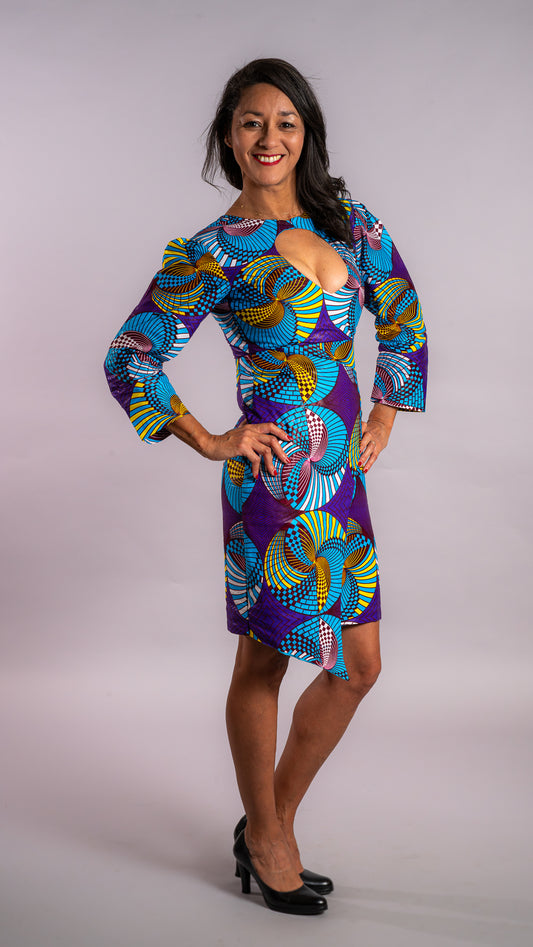 Robe élégante en Wax multi colore SINI