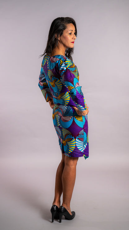 Robe élégante en Wax multi colore SINI