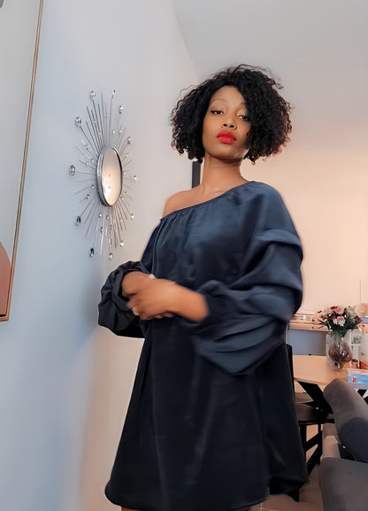 Robe à col élastique avec manches bouffantes Judith