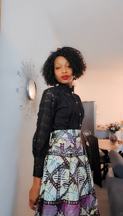 Ensemble jupe en Wax plus haut