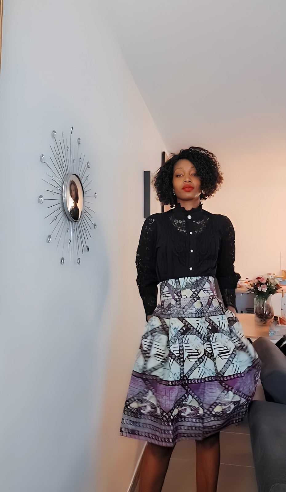 Ensemble jupe en Wax plus haut