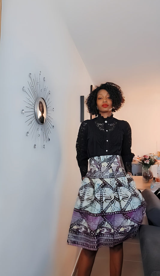 Ensemble jupe en Wax plus haut