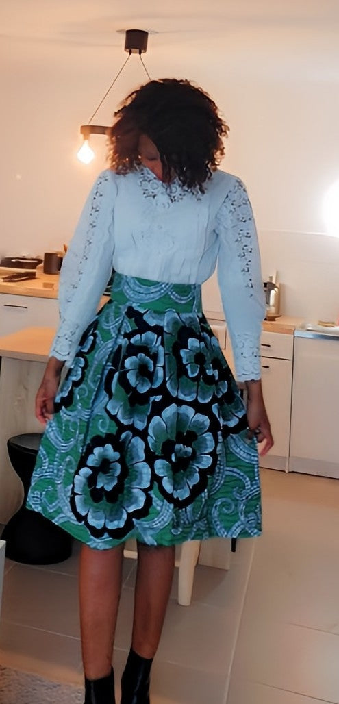 Ensemble jupe en Wax et haut