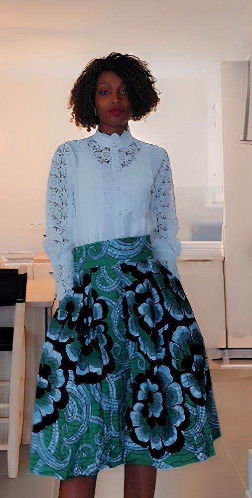 Ensemble jupe en Wax et haut