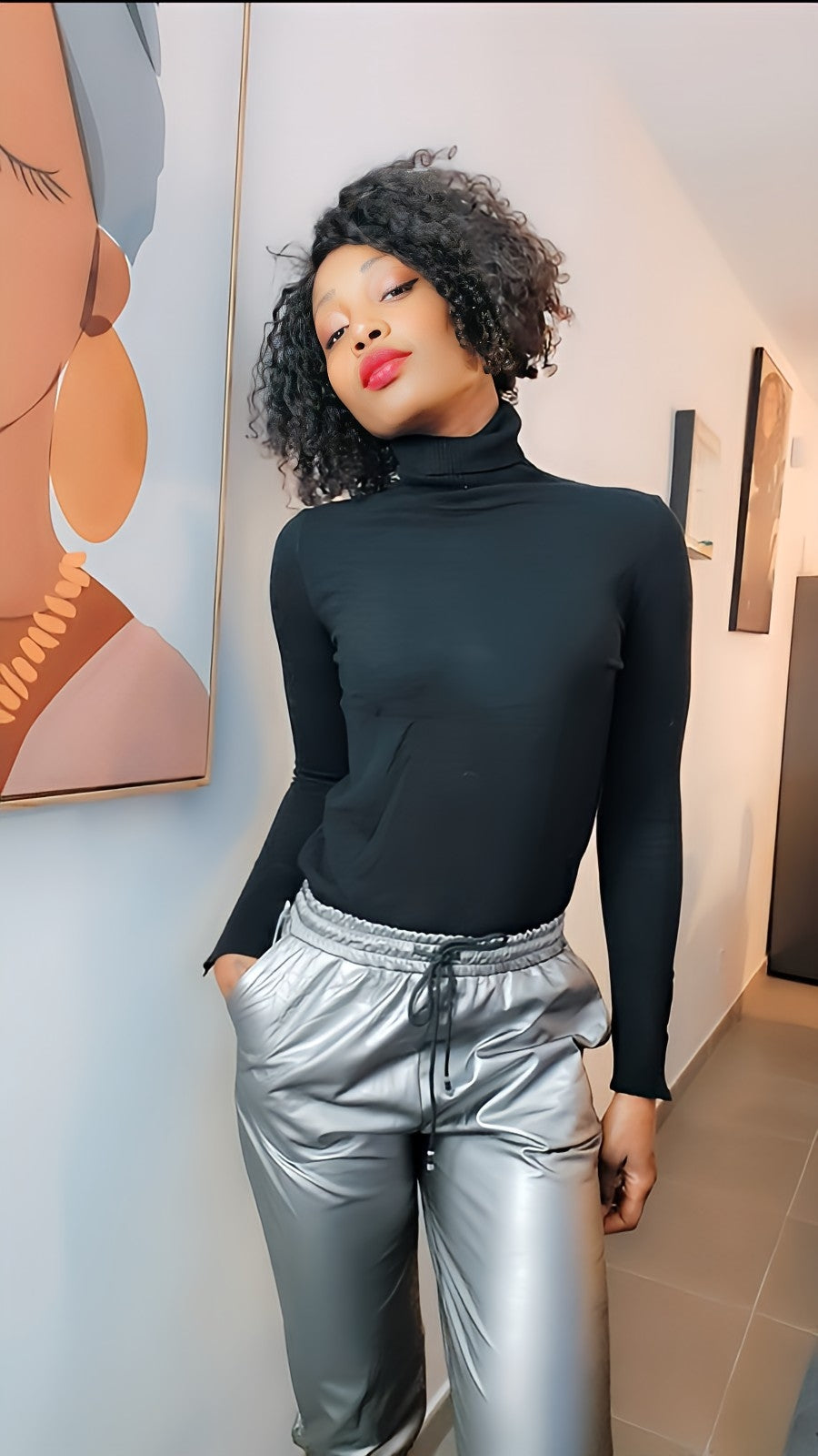 Ensemble col roulé et pantalon PU